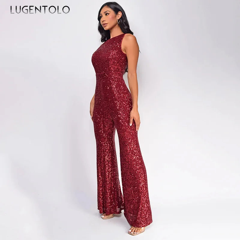 Combinaison Femme à Sequins – Sans Manches