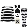 Déguisement Prisonnière Braqueuse Femme – Tenue Rayée Complète – vue 6