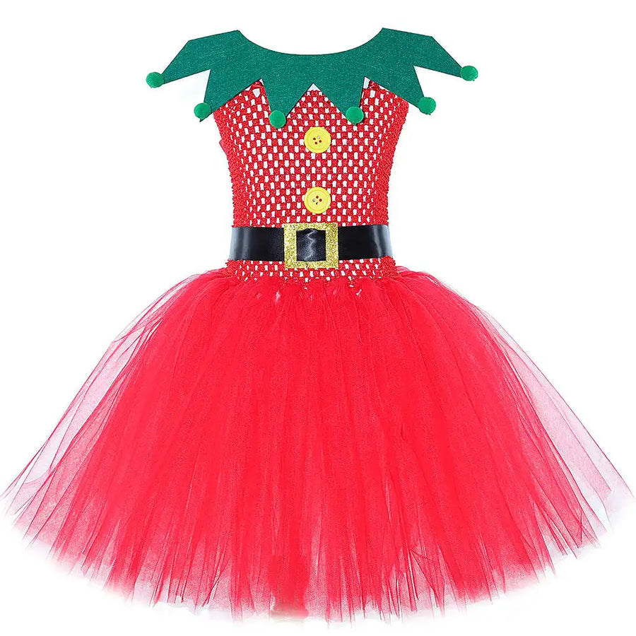 Robe Tutu Lutine Rouge et Verte Fille – vue 7
