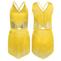 Costume de Danse Samba Latine Femme - Haut à Franges et Jupe à Pompons – vue 12