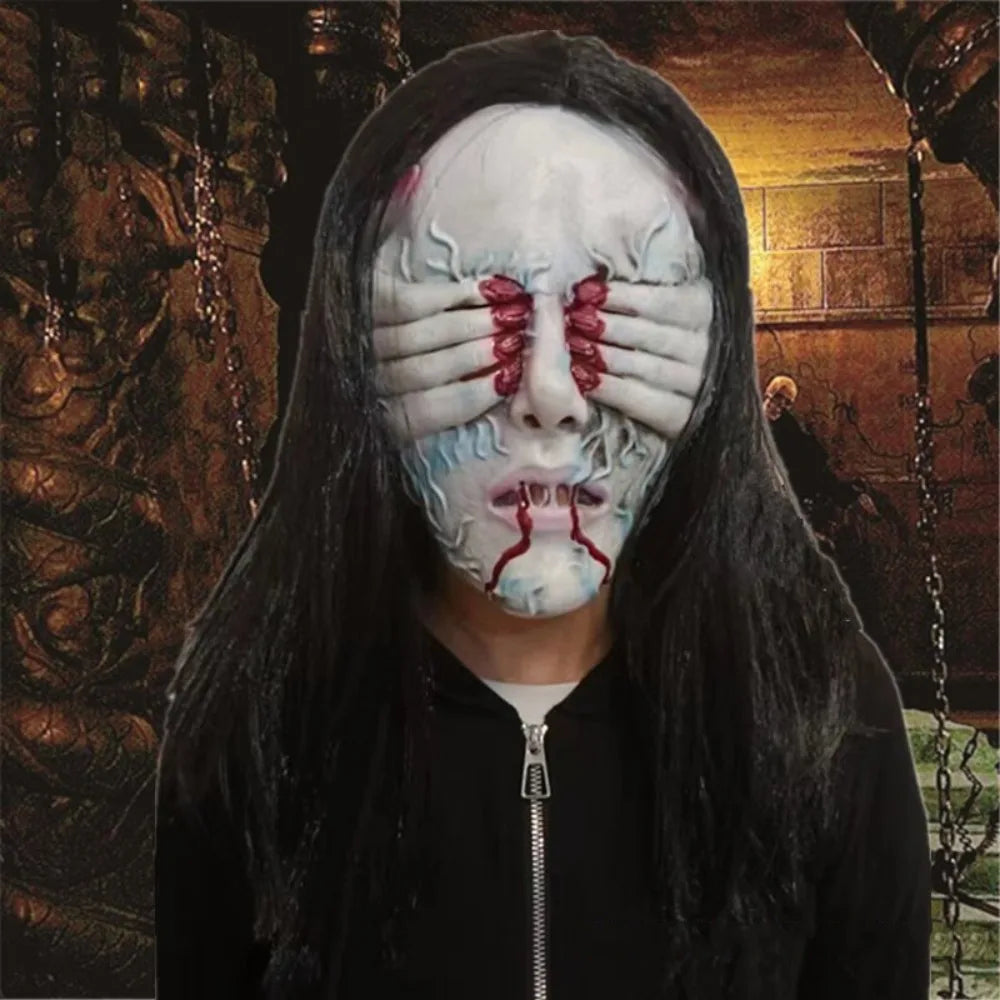 Masque Démon Aveugle à Longs Cheveux – vue 5