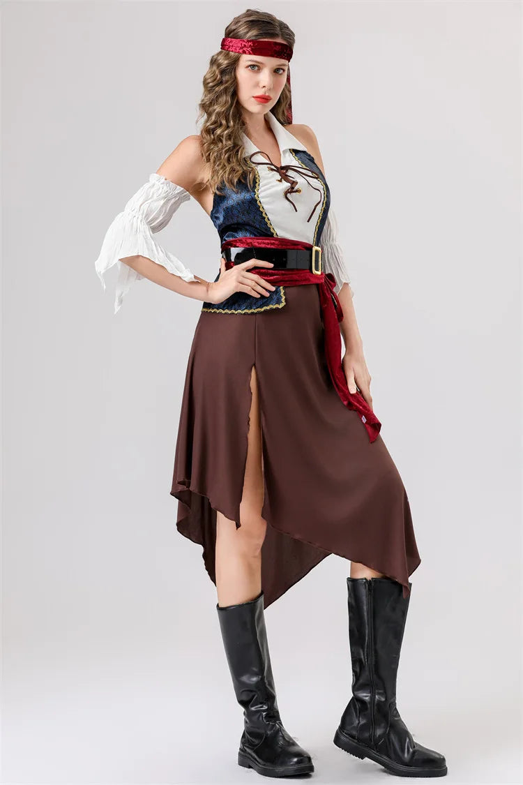 Déguisement Pirate Femme – Ensemble Rouge, S à L