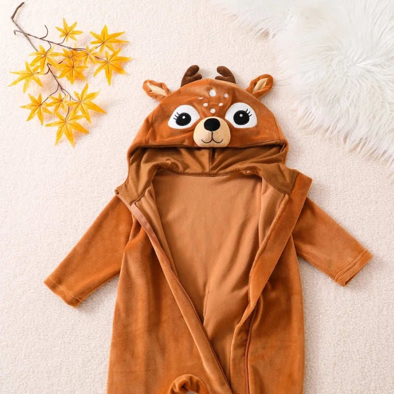 Déguisement Renne Bébé - Combinaison Peluche à Capuche – vue 6