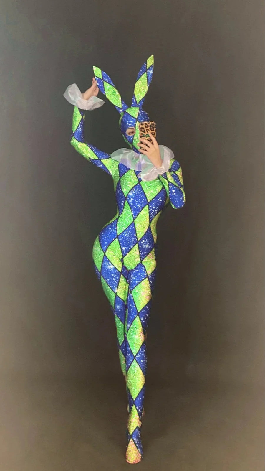 Combinaison Lapine Sexy Femme – Tenue de Danse avec Col – vue 14