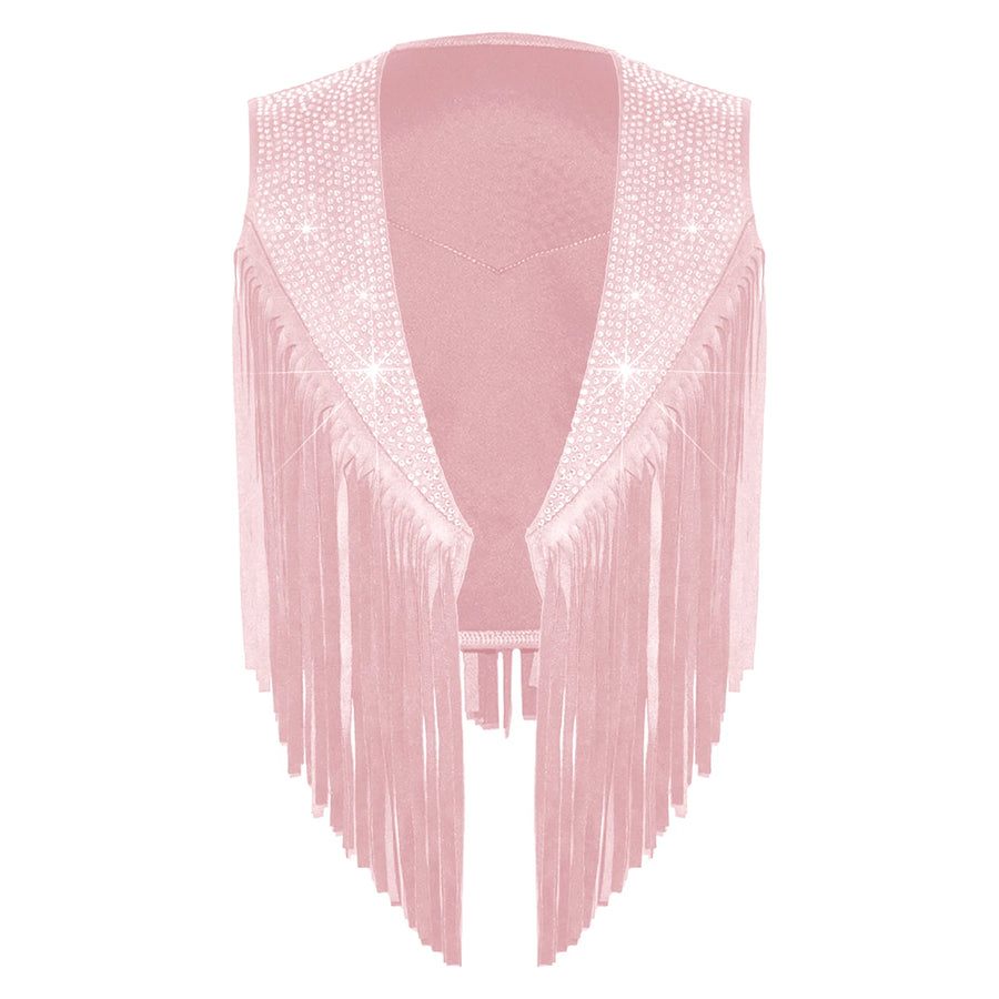 Gilet Cowgirl Fille à Franges et Strass – vue 7