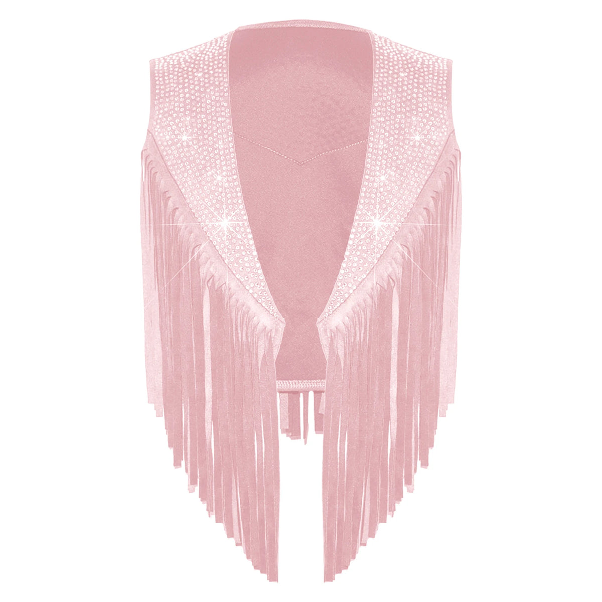 Gilet Cow-Girl Fille à Franges et Strass
