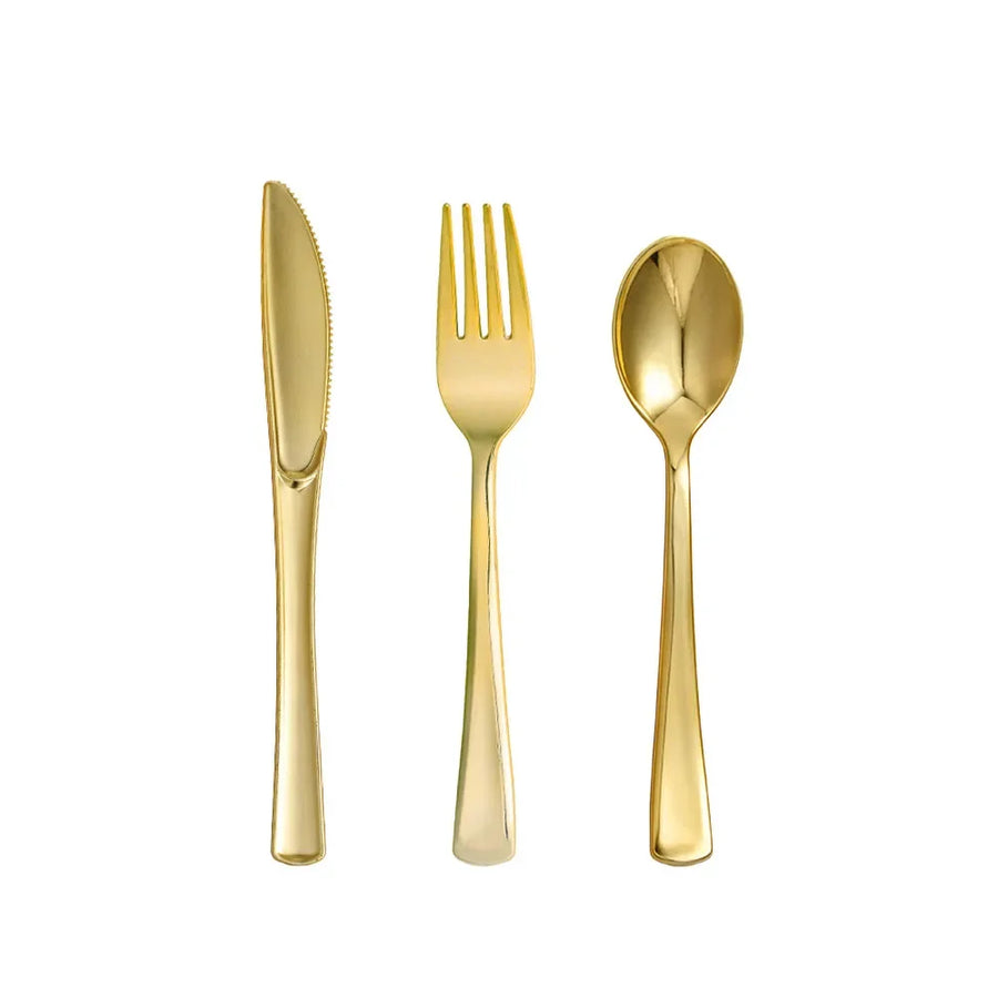 Couverts Jetables Dorés - Lot de 10 – vue 3