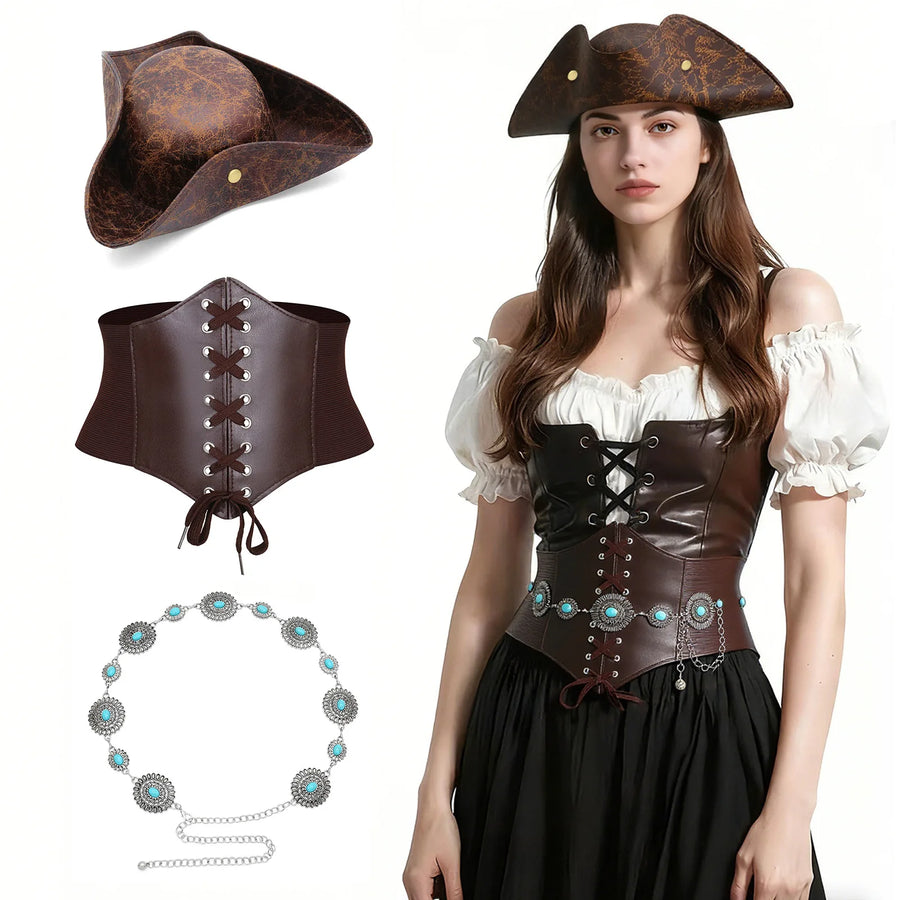 Kit Accessoires Pirate – Foulard et Ceinture Chaîne – vue 10