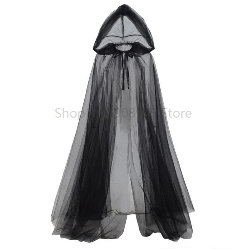 Cape de Sorcière Elfe en Tulle à Capuche – vue 5