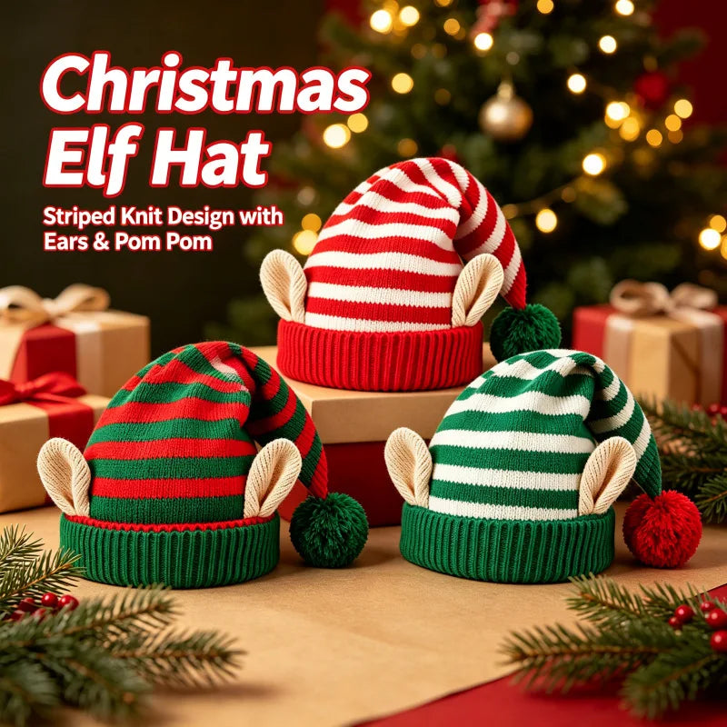 Bonnet de Lutin Tricoté Rayé – 3 Coloris – vue 3