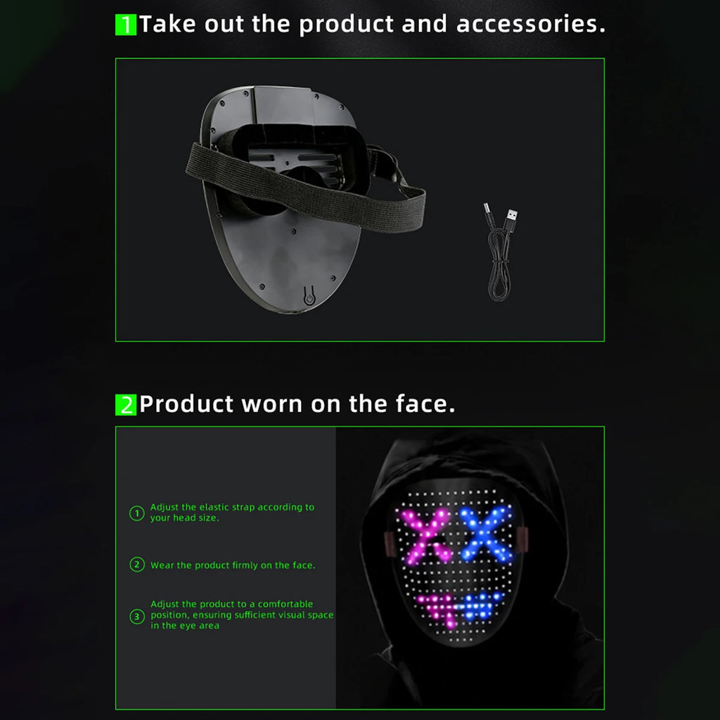 Masque LED Lumineux Transformable