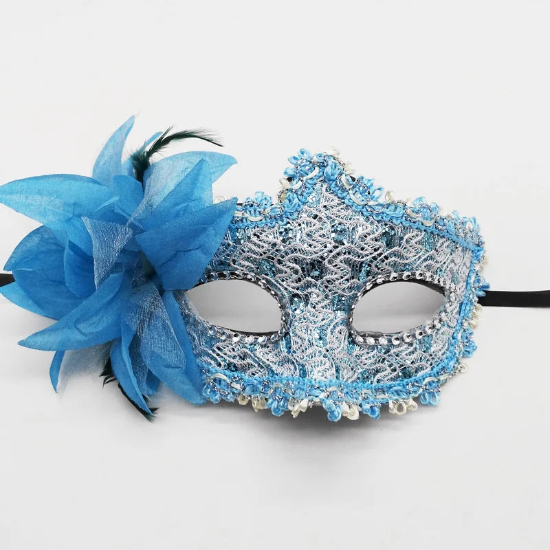 Masque de mascarade dentelle et rose Halloween – vue 15