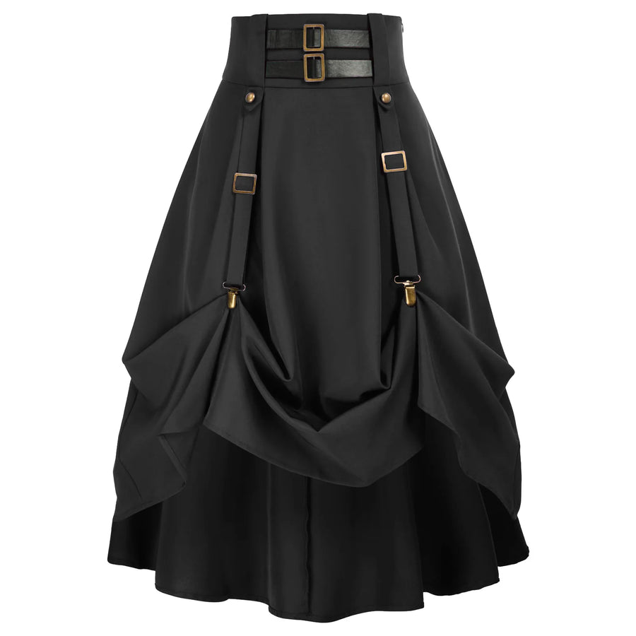 Jupe Steampunk Victorienne Asymétrique à Boucles – vue 9