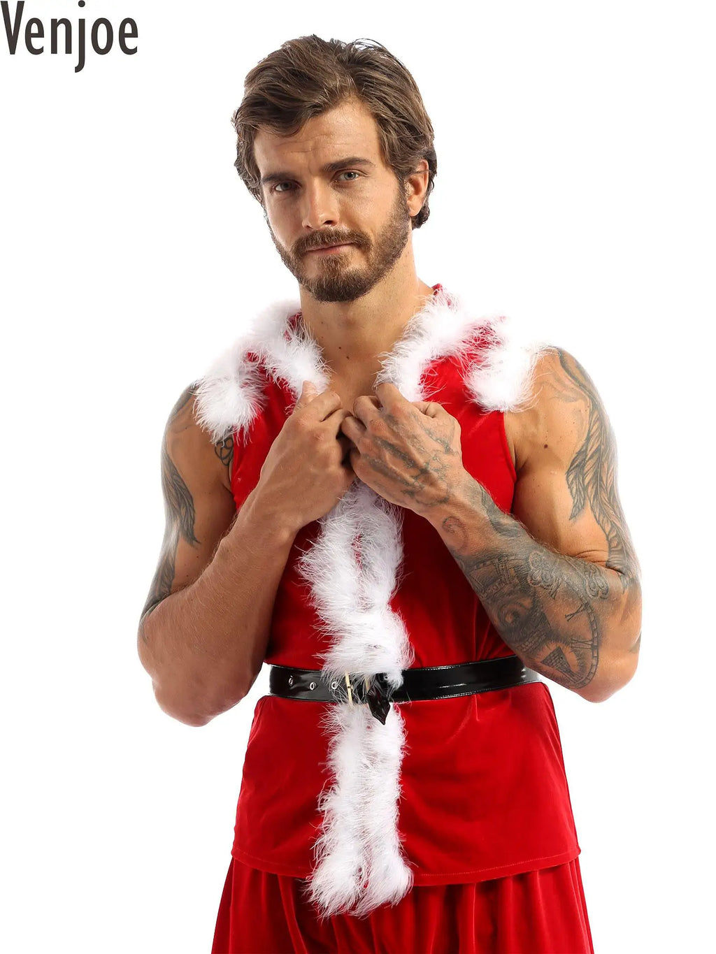 Manteau Père Noël en Velours à Capuche Homme