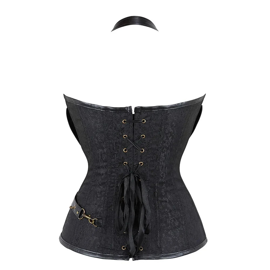 Bustier Corset Pirate Viking en Cuir – vue 3