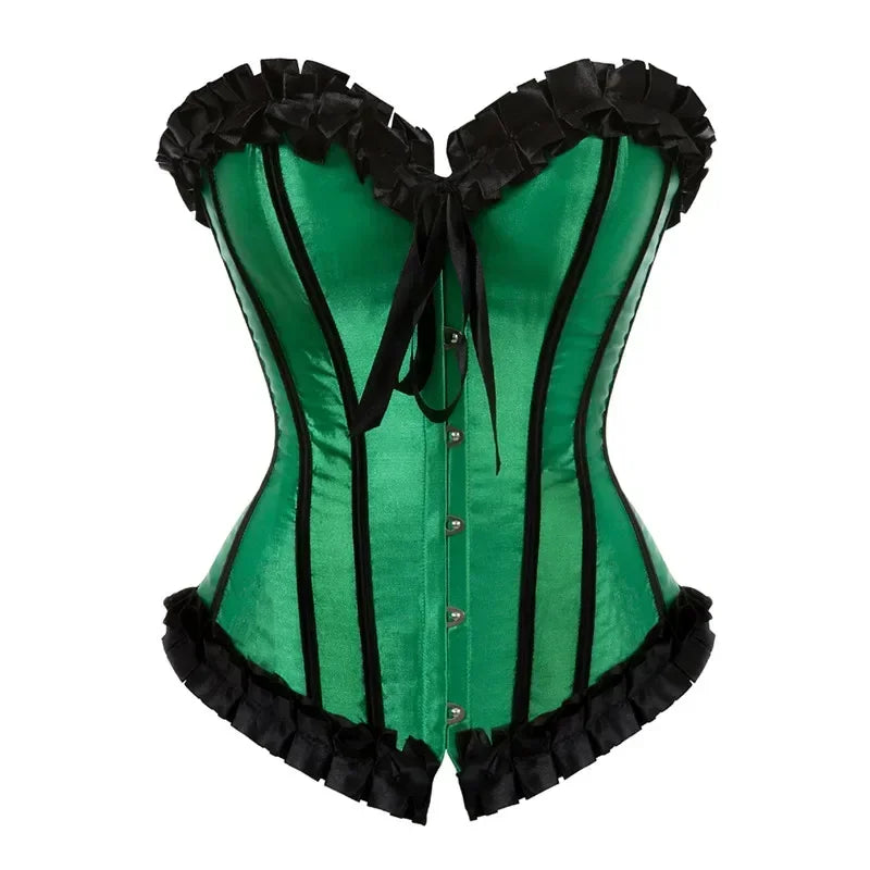 Corset Bustier Sexy Baleiné en Satin à Lacets – vue 7