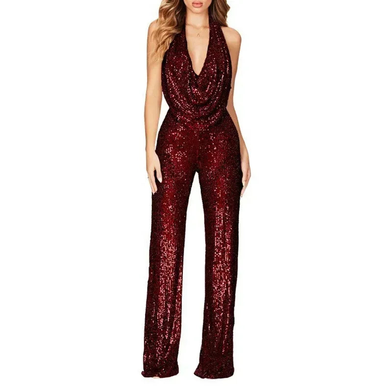 Combinaison Paillettes Femme - Tenue de Soirée Dos Nu – vue 18