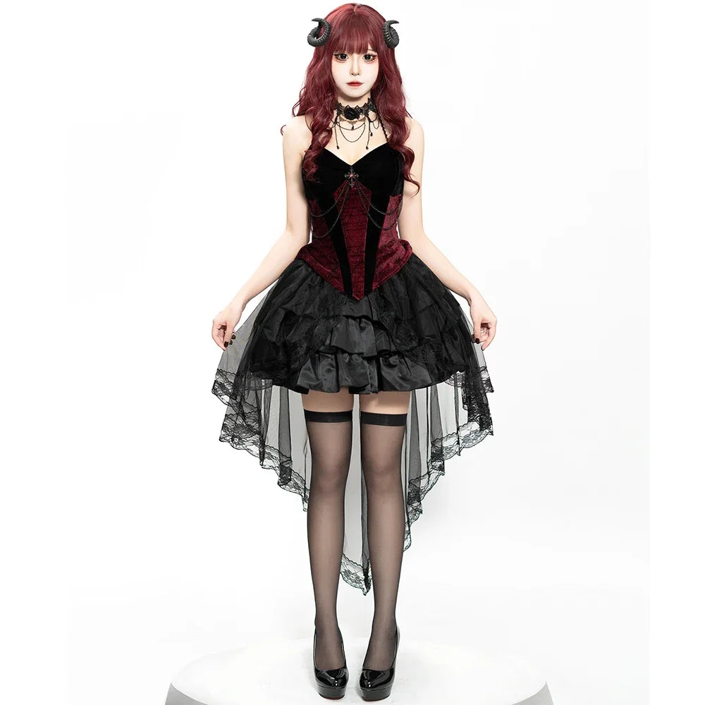 Robe Vampire Gothique Queue-de-Pie Femme – vue 4