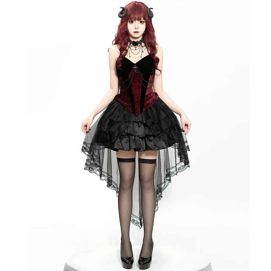 Robe Vampire Gothique Queue-de-Pie Femme – vue 4