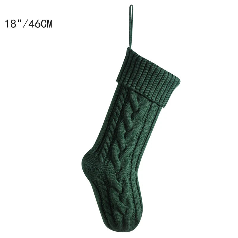 Grande Chaussette de Noël en Maille Torsadée