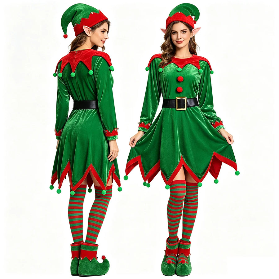 Déguisement Lutine de Noël Femme – Robe Verte S à XXL