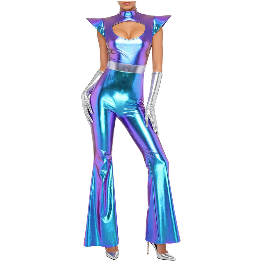 Combinaison Alien Métallisée Femme