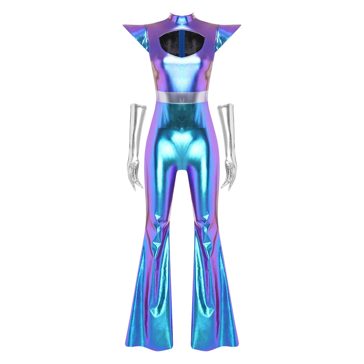 Combinaison Disco Alien Métallisée Femme – vue 10