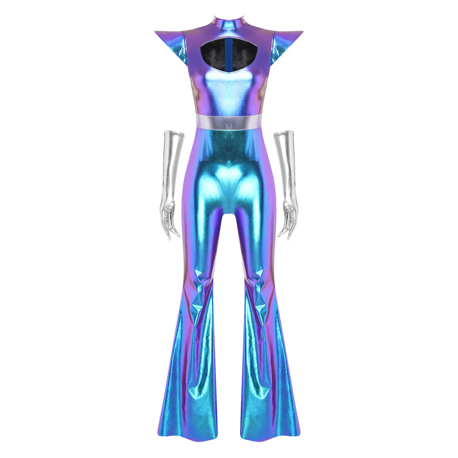 Combinaison Alien Métallisée Femme