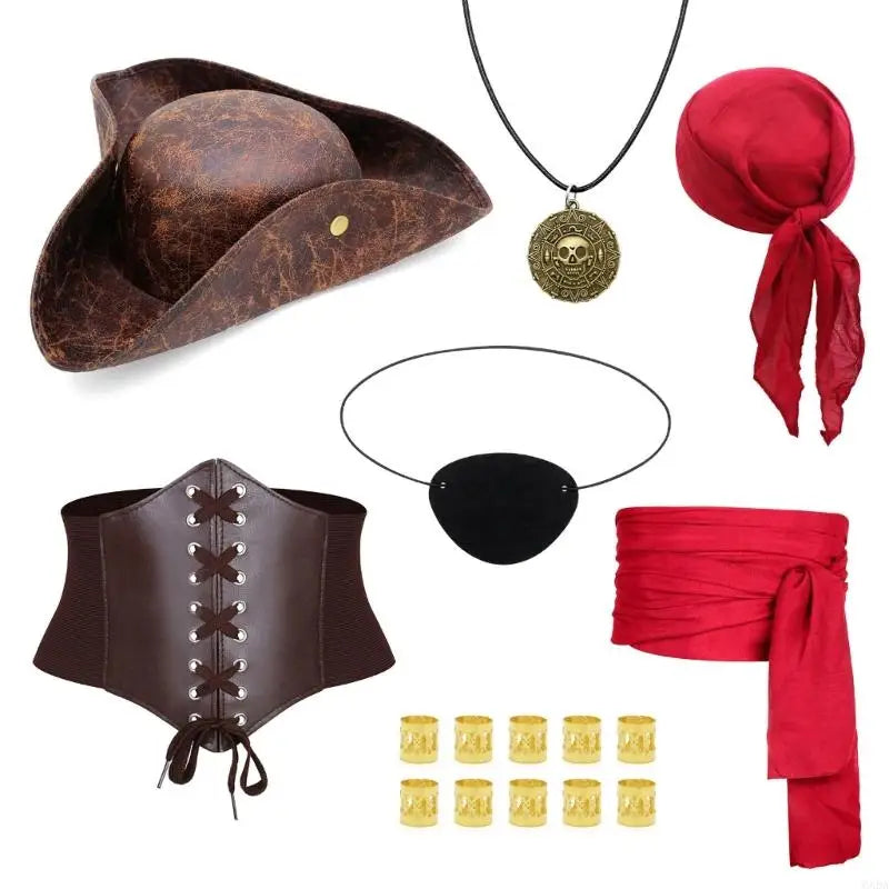 Kit Pirate – Foulard, Collier, Cache-Œil et Ceinture