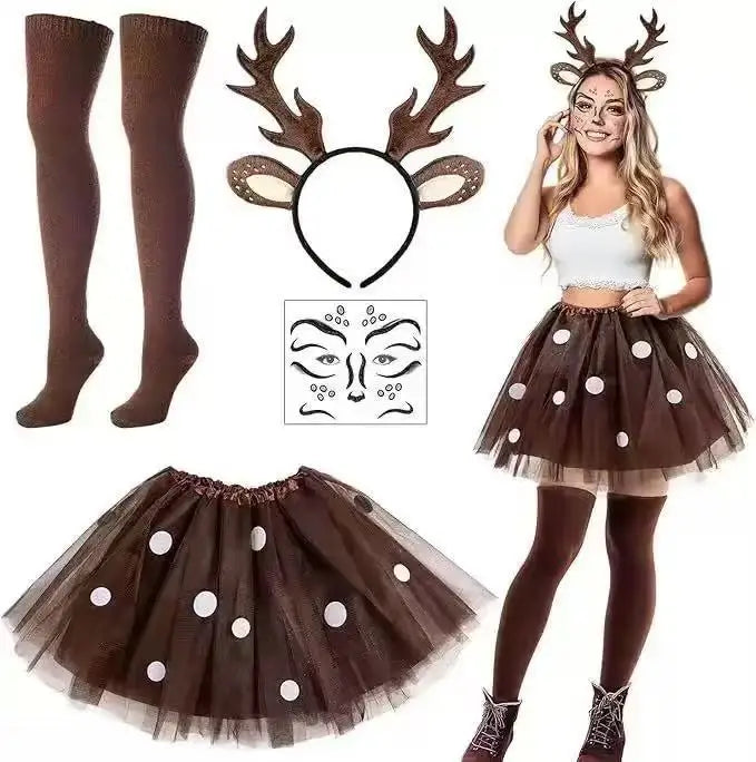 Kit Renne – Bois, Queue et Tutu Marron Étoilé – vue 2