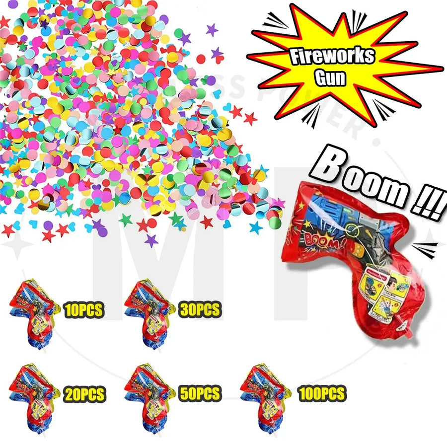 Canon à Confettis Gonflable Paillettes et Serpentins