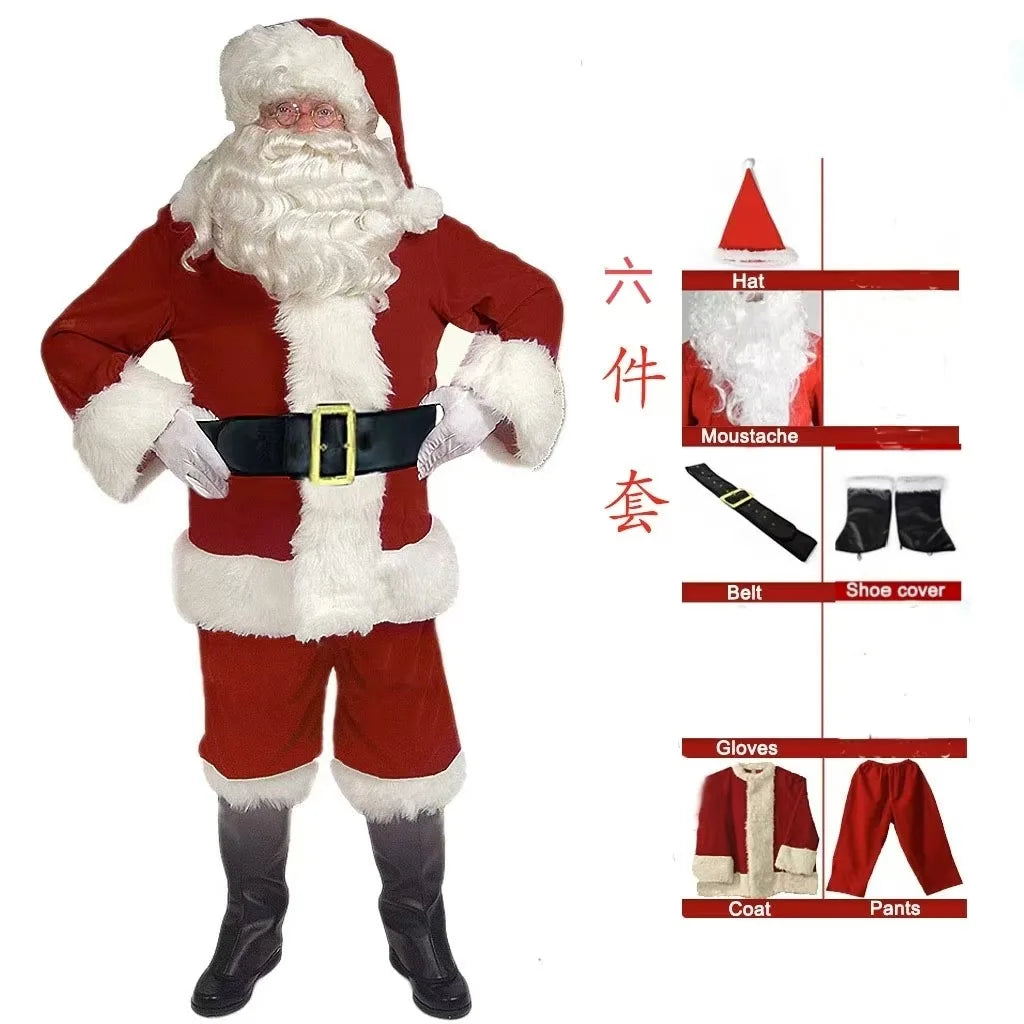 Costume Père Noël Adulte – Ensemble 6 Pièces, S à 3XL