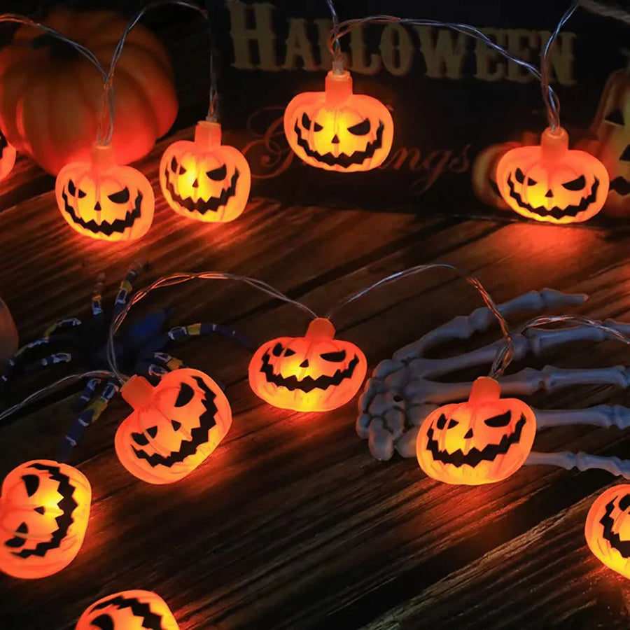 Guirlande LED Halloween – Citrouilles et Fantômes, 1,5 à 6 m