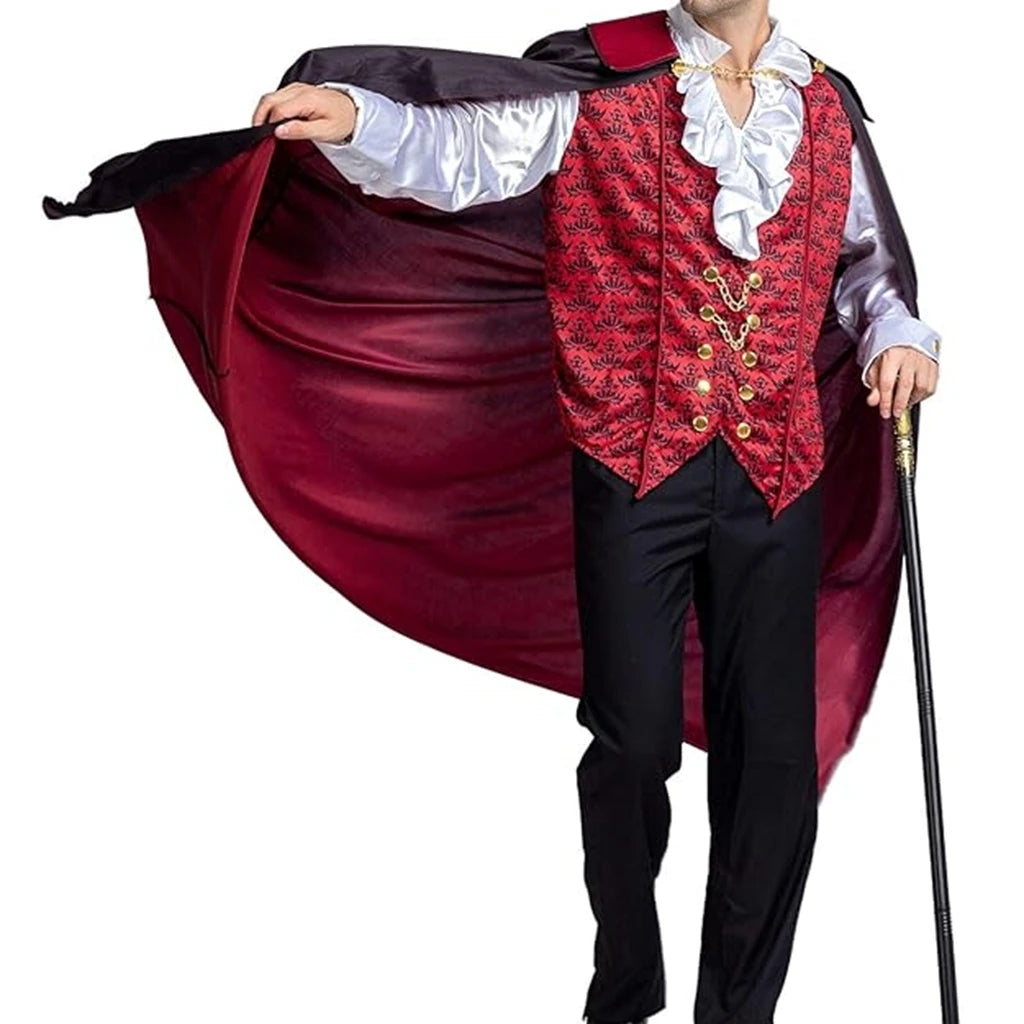 Chemise Vampire avec Gilet et Cape Homme – vue 2