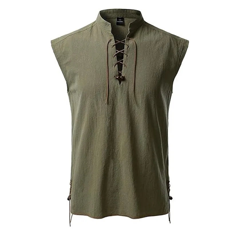 Chemise Pirate Sans Manches à Lacets Homme – vue 6