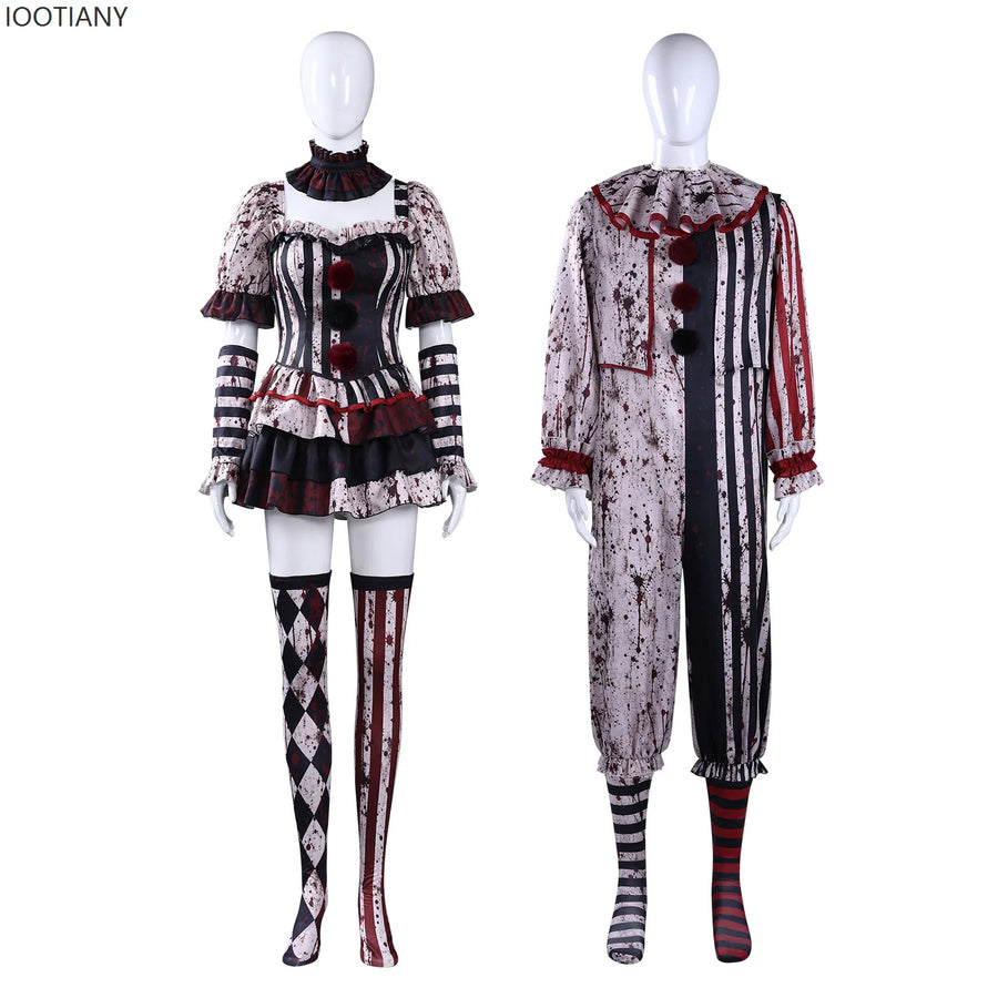 Robe Clown Horreur Ensanglantée Rayée