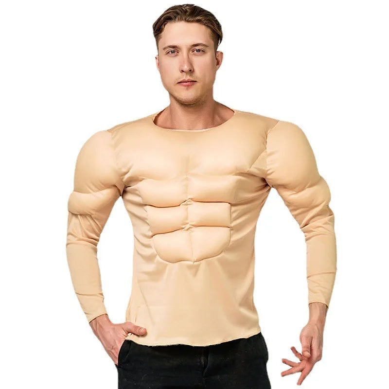 T-shirt Musclé Faux Abdos Homme - Déguisement Halloween – vue 3