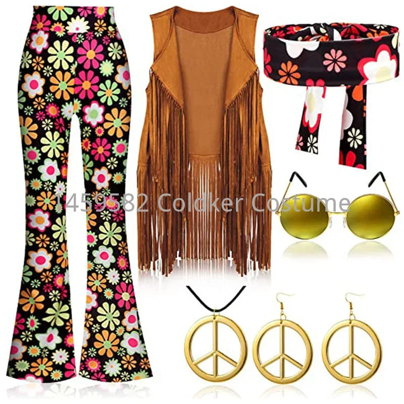 Déguisement Hippie Années 70 Femme à Franges