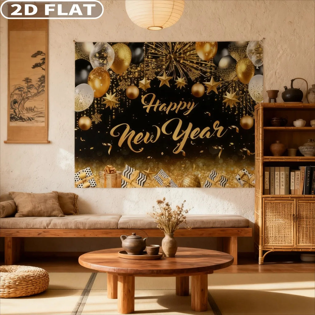 Toile de fond noir et or Nouvel An 150 × 210 cm – vue 5