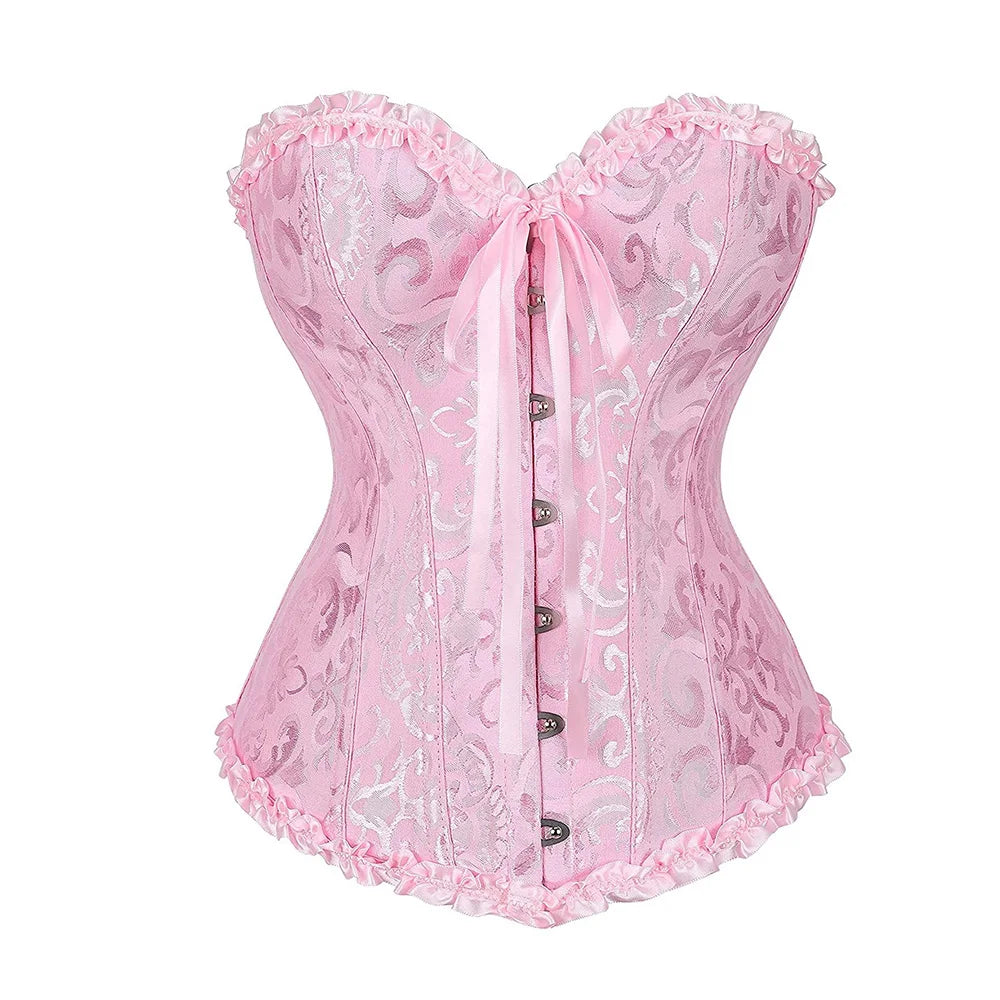 Corset Bustier Jacquard Femme – Plusieurs Couleurs
