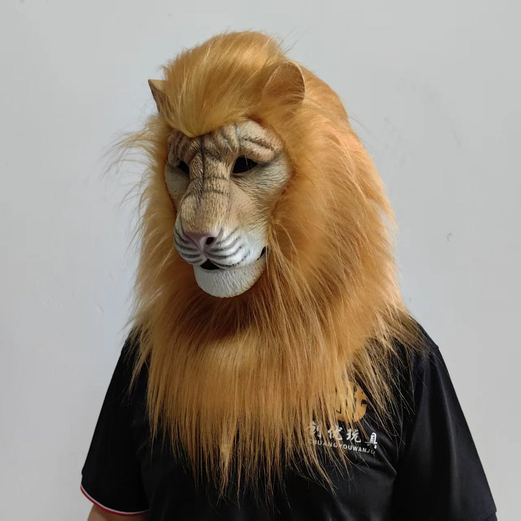 Masque Lion Blanc en Latex Deluxe – vue 2