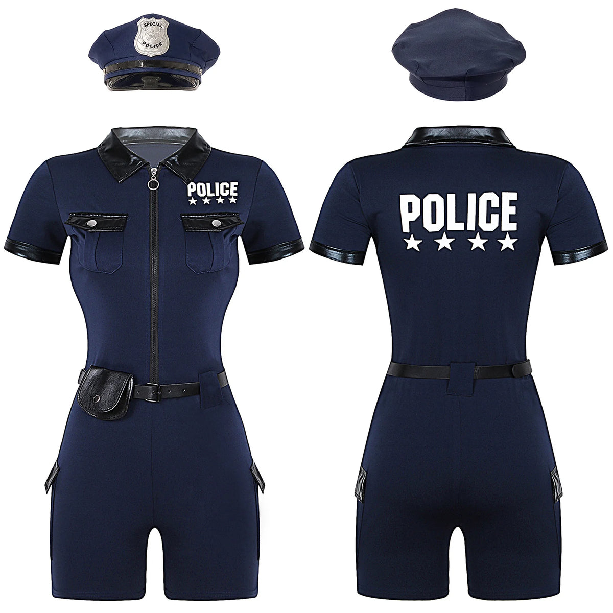 Déguisement Policière - Combinaison avec Ceinture et Casquette – vue 7