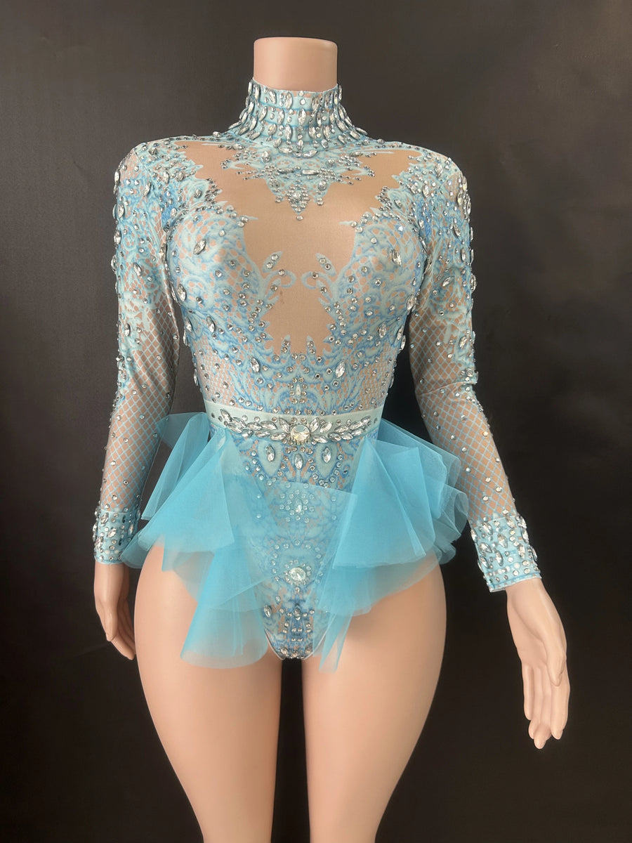 Body Scène Femme Strass et Tulle – Plusieurs Couleurs