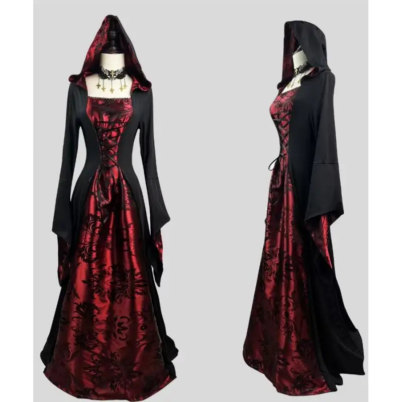 Robe Vampire Gothique à Capuche