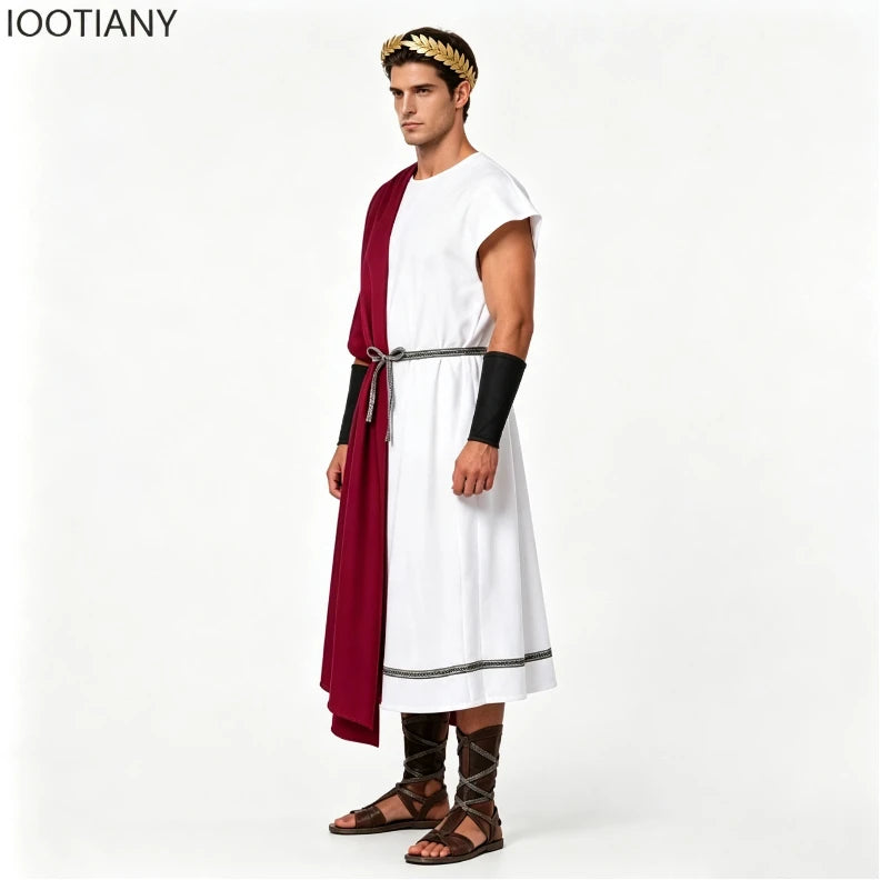Costume Grec Antique Homme avec Ceinture et Brassards – vue 2