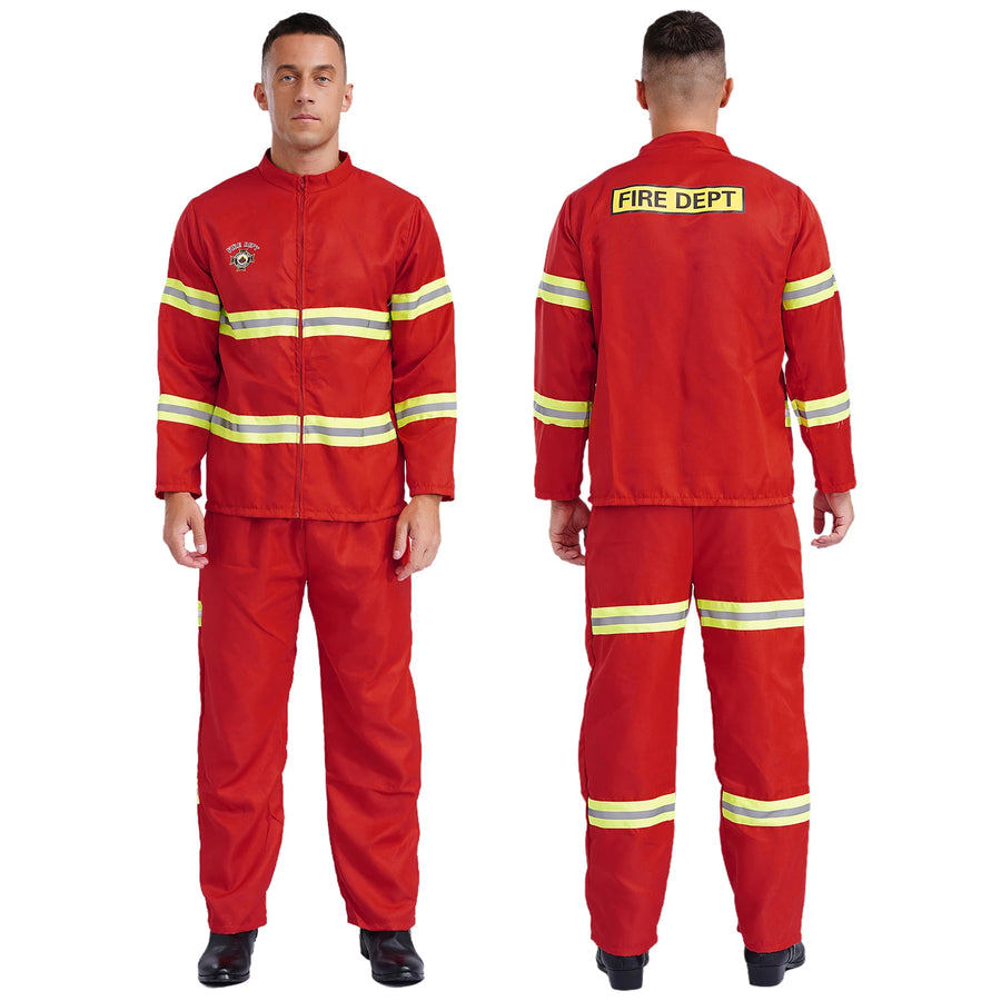 Déguisement Pompier Homme – Veste, Pantalon, Ceinture et Casque – vue 3