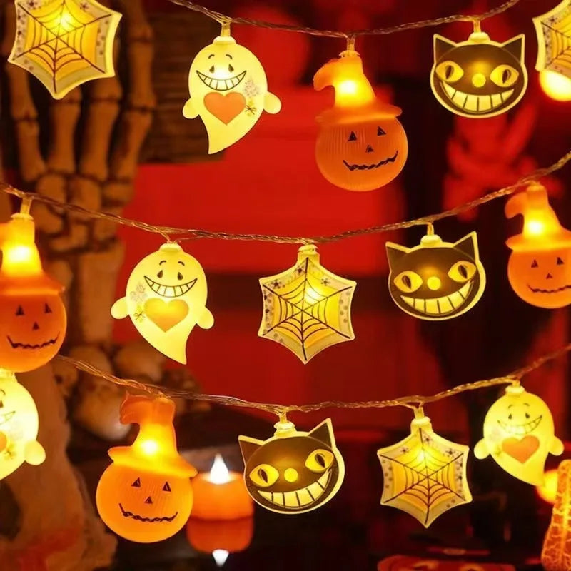 Guirlande LED Halloween – Citrouilles et Fantômes, 1,5 à 6 m
