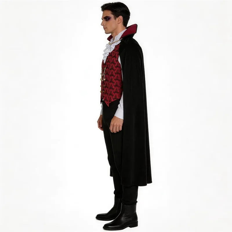 Costume Vampire Démoniaque Adulte – Chemise et Longue Cape – vue 5