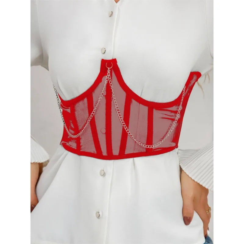 Corset Serre-Taille Punk à Chaînes – Bustier Sexy – vue 5