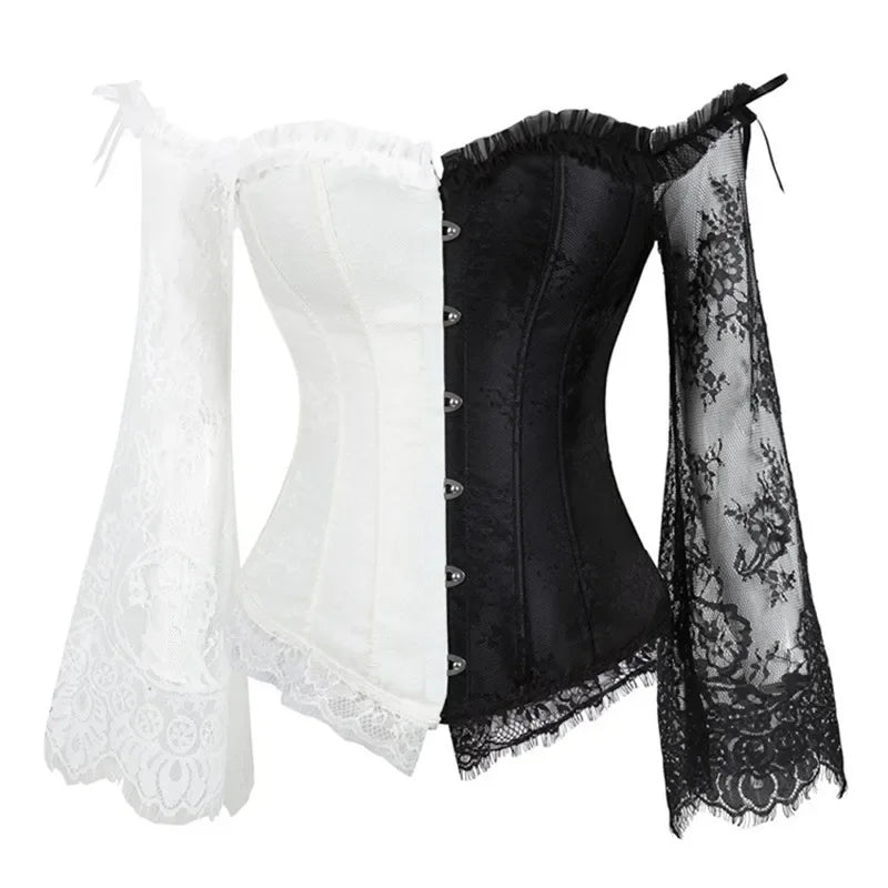 Corset Gothique à Manches en Dentelle
